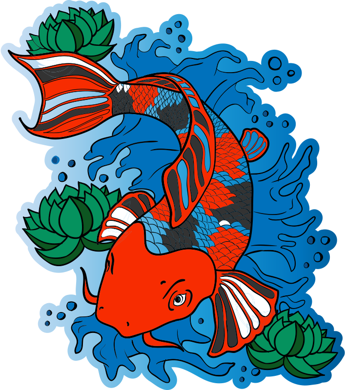 乙烯基地毯动物 “Colorful Koi Fish Illustration” - TenStickers