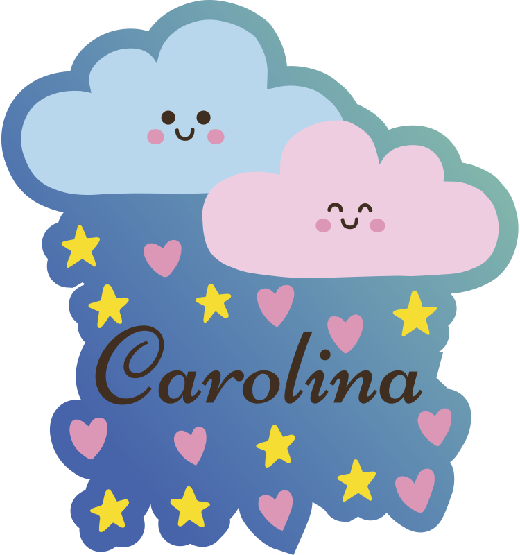 乙烯基地毯托儿所 可定制的云主题设计 - TenStickers