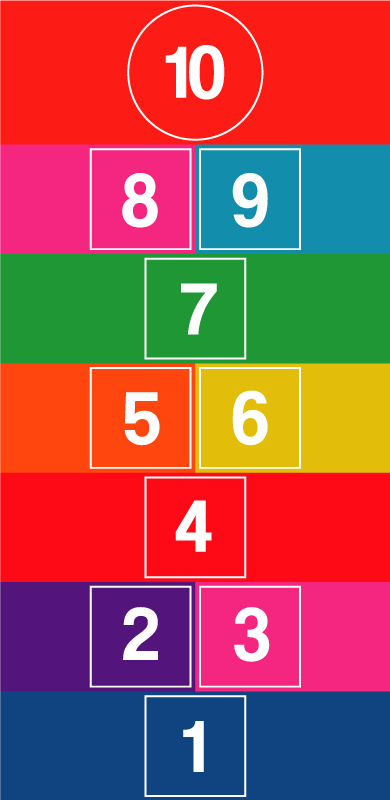 多彩的跳房子乙烯基地毯游戏 - TenStickers