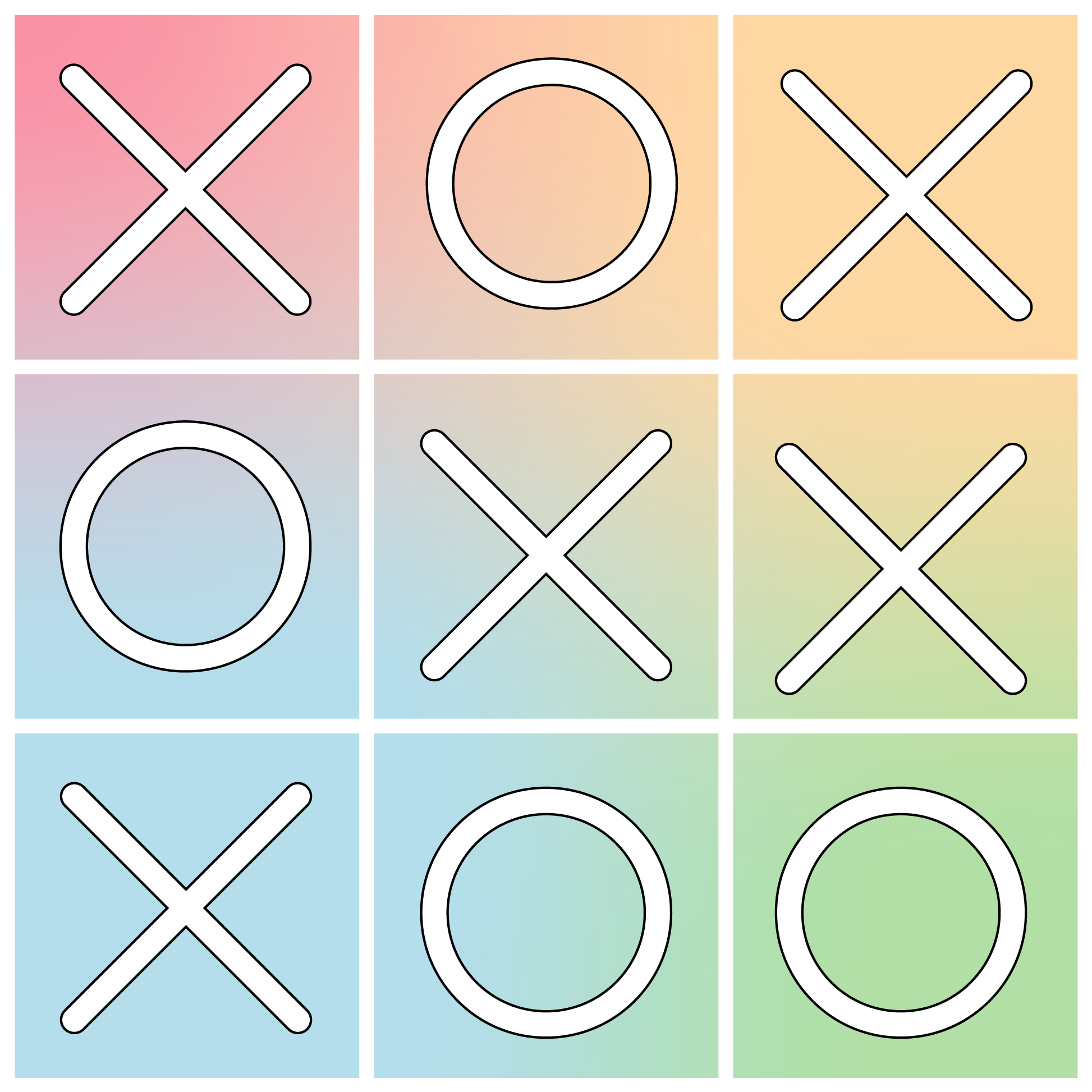 井字游戏乙烯基地毯游戏 - TenStickers