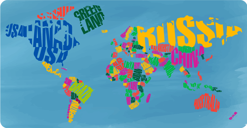 乙烯基地毯 彩色地图蒙太奇 - TenStickers