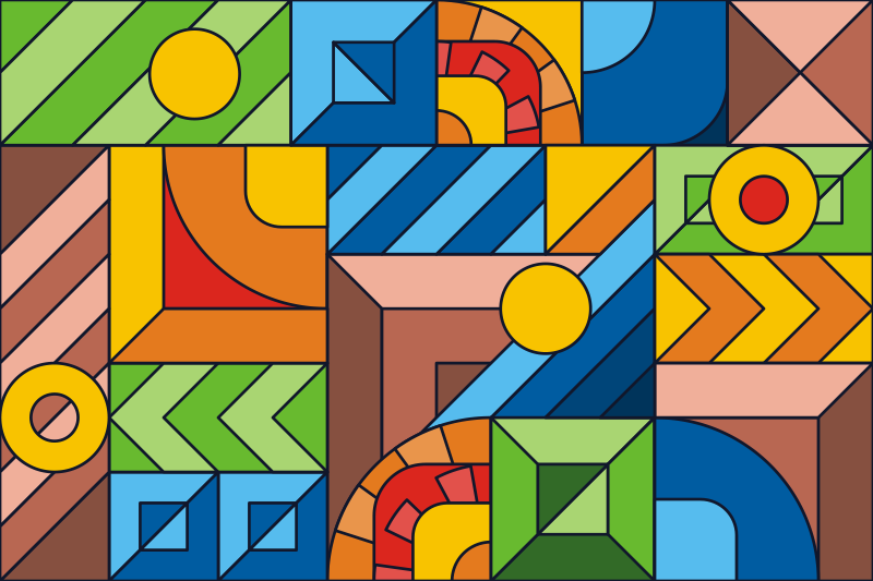 乙烯基地毯几何 几何色块 - TenStickers