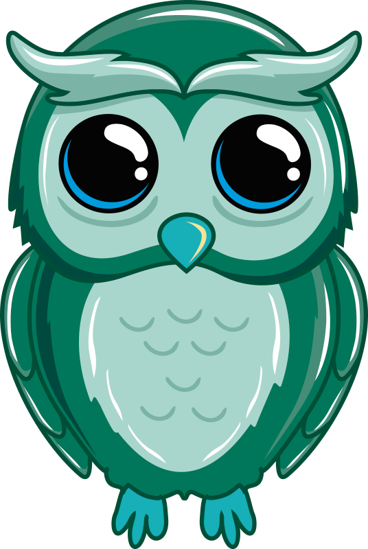 孩子们可爱的猫头鹰动物乙烯基地毯 - TenStickers