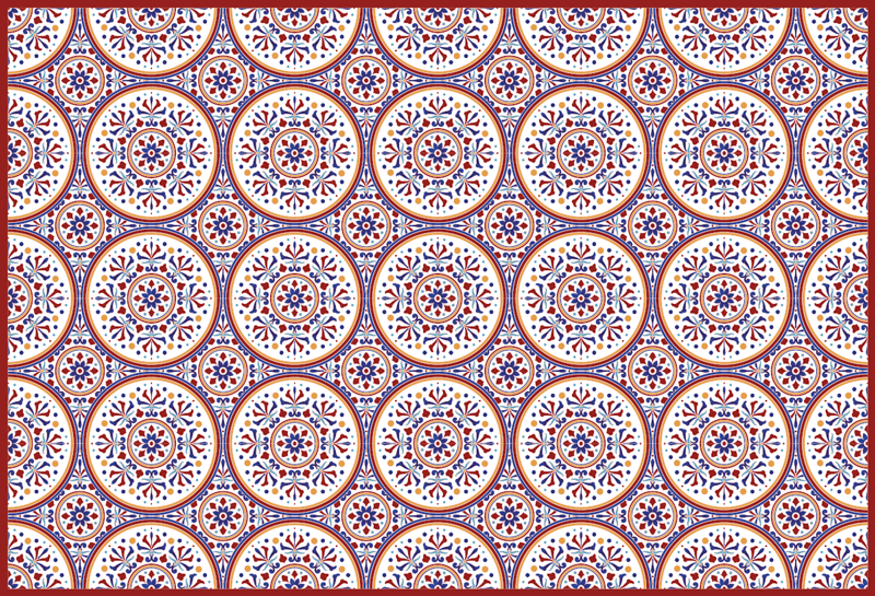 乙烯基地毯 马赛克圆圈图案 - TenStickers