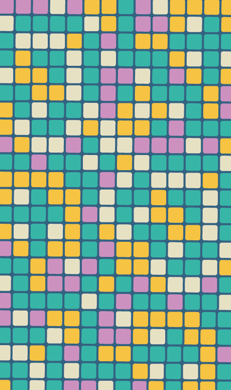 乙烯基地毯几何 彩色网格图案 - TenStickers