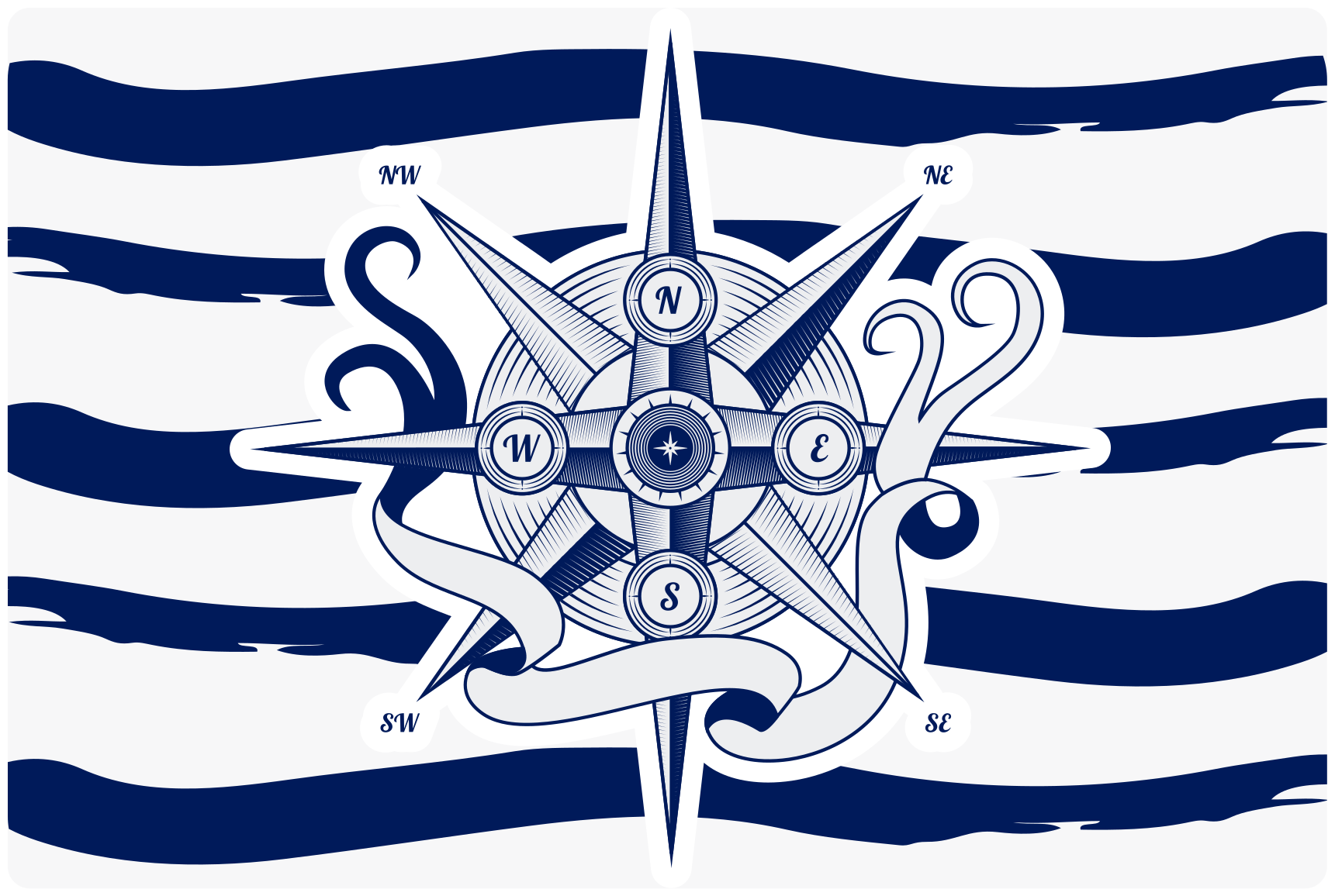 乙烯基地毯 航海罗盘 - TenStickers