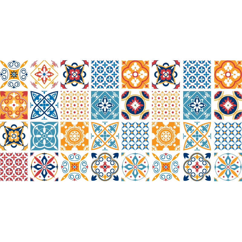 手绘葡萄牙瓷砖瓷砖地毯 - TenStickers