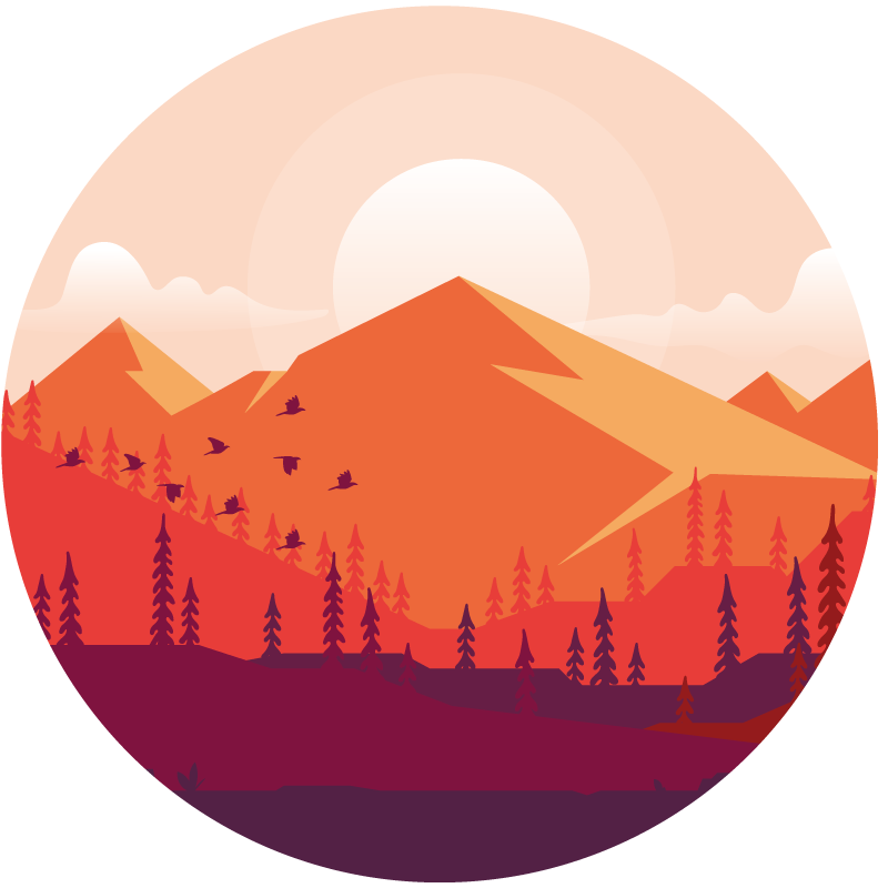 乙烯基地毯呈现山地风景 - TenStickers