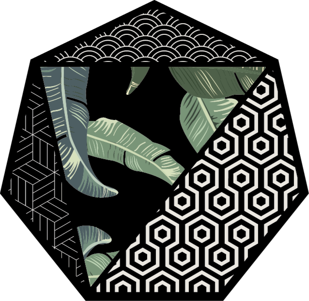 乙烯基花草地毯 植物六边形 - TenStickers