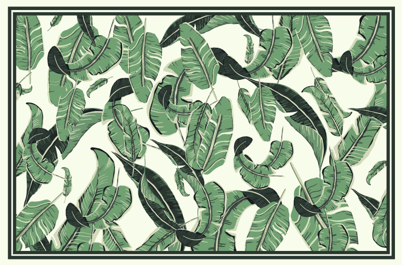 乙烯基花草地毯 香蕉叶设计 - TenStickers