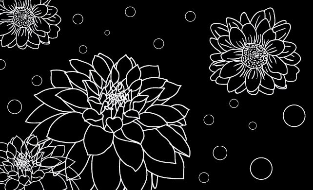 乙烯基花草地毯 花卉轮廓对比 - TenStickers