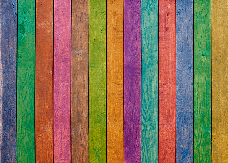 木制多色图案木地板 - TenStickers