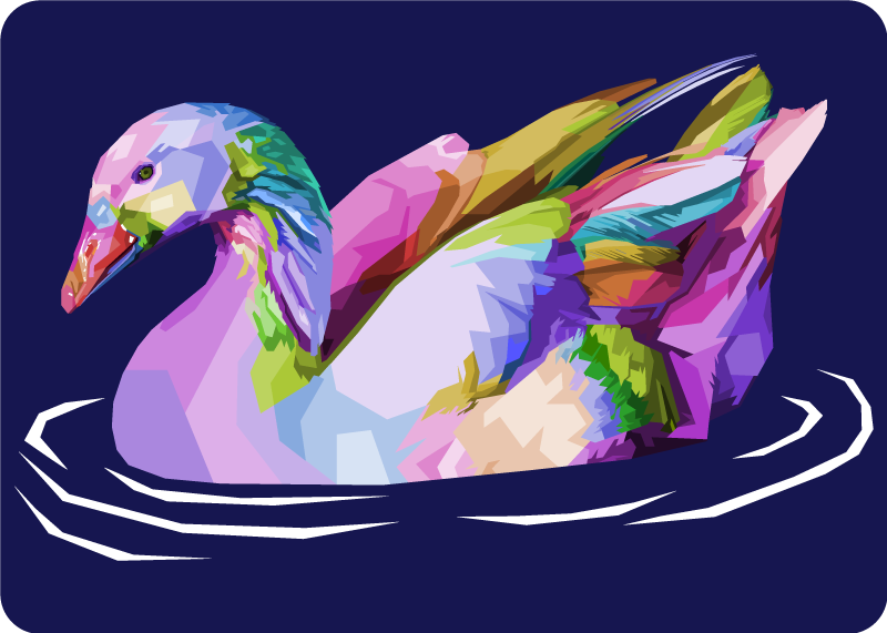 乙烯基地毯动物 抽象鸭子艺术 - TenStickers