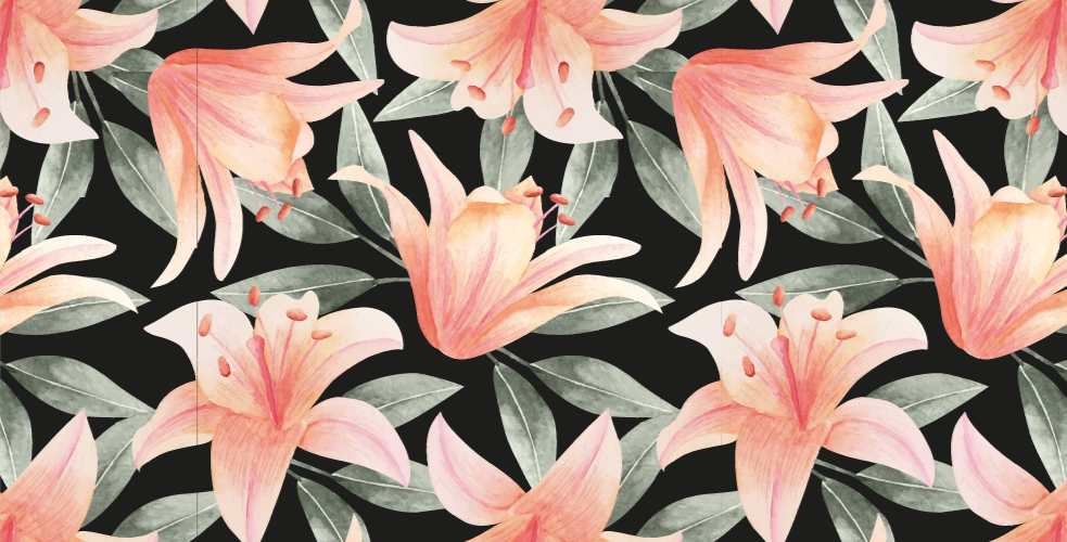 乙烯基花草地毯 花风意象 - TenStickers