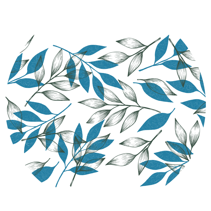 乙烯基花草地毯 植物叶印 - TenStickers