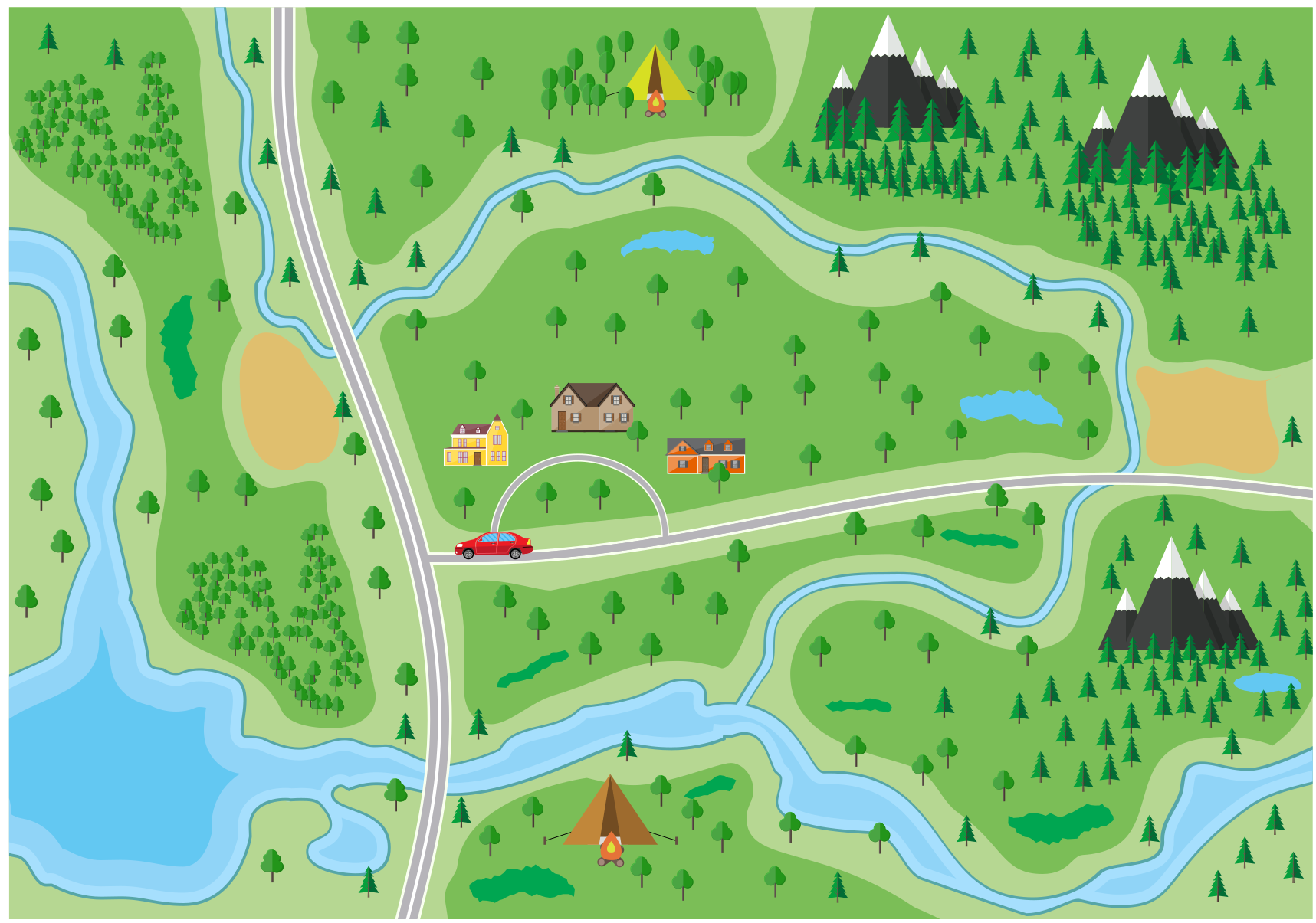 乙烯基地毯道路 互动游乐之路 - TenStickers