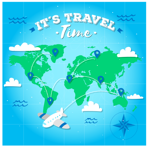 乙烯基地毯 世界地图探索 - TenStickers