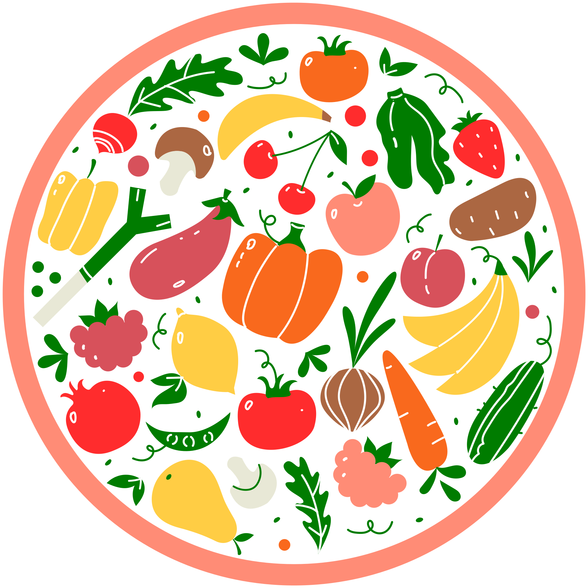 乙烯基花草地毯 色彩缤纷的水果图案 - TenStickers