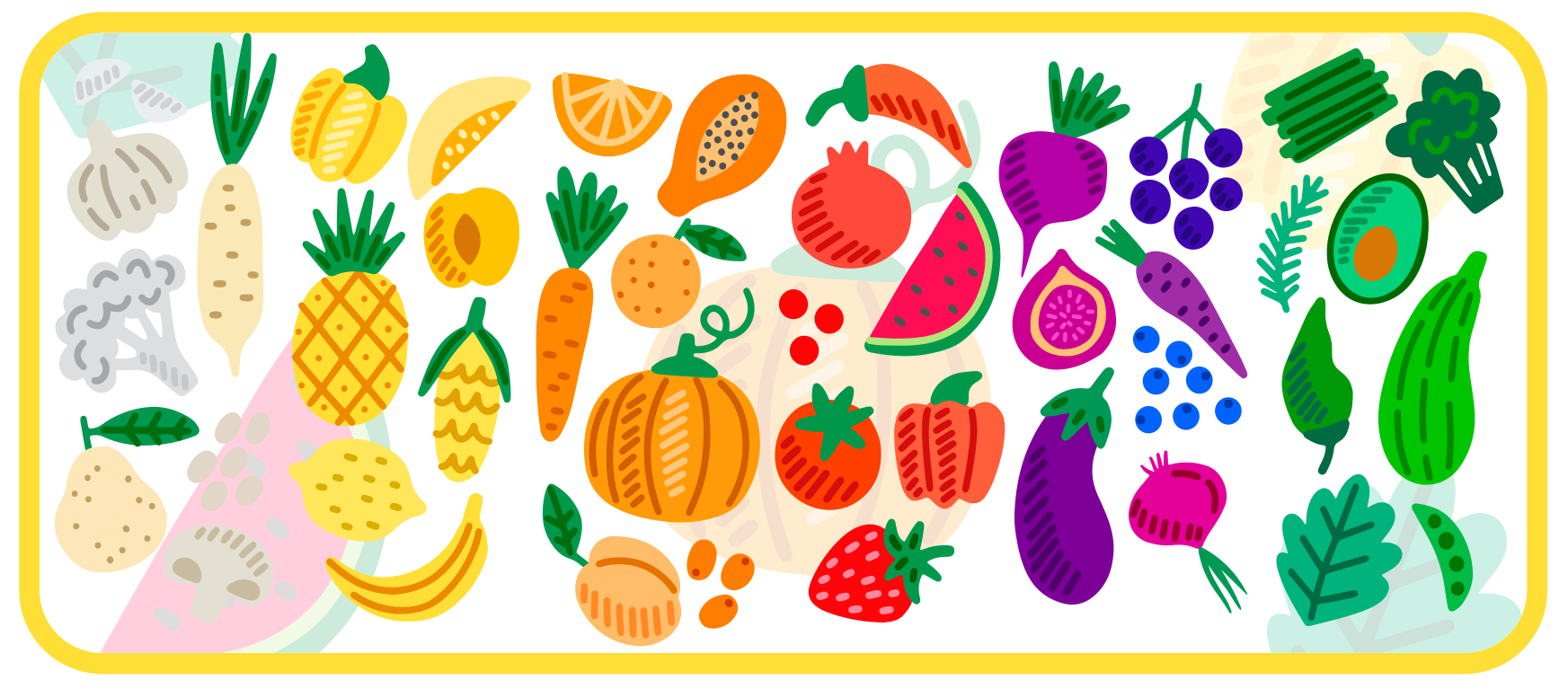 乙烯基花草地毯 色彩鲜艳的水果图案 - TenStickers