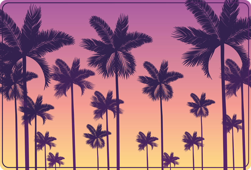 天然乙烯基地毯 热带日落剪影 - TenStickers