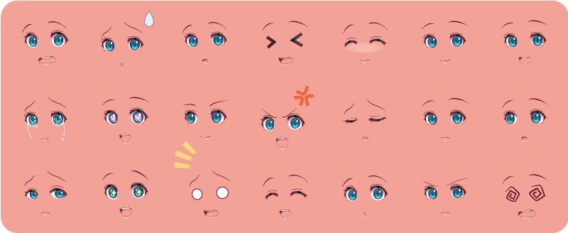 乙烯基地毯 儿童 情绪面孔活动 - TenStickers