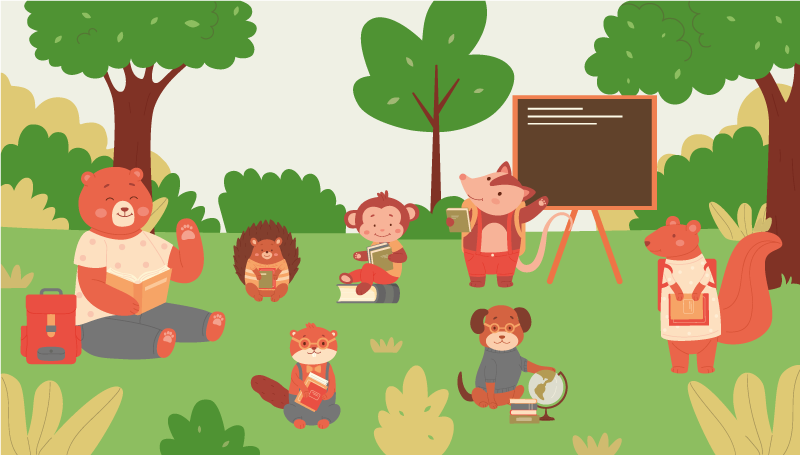 乙烯基地毯 儿童 丛林教室 - TenStickers