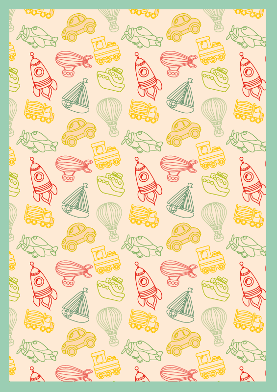 乙烯基地毯 儿童 好玩的运输模式 - TenStickers