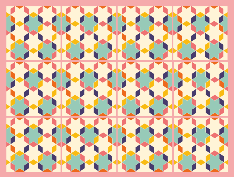 乙烯基地毯几何 彩色镶嵌 - TenStickers