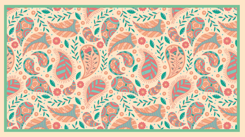 矩形波斯绿色民族地毯 - TenStickers