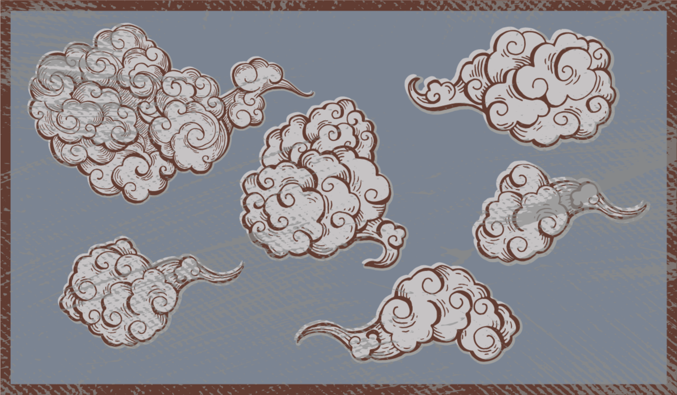 云与漩涡自然乙烯基地毯 - TenStickers