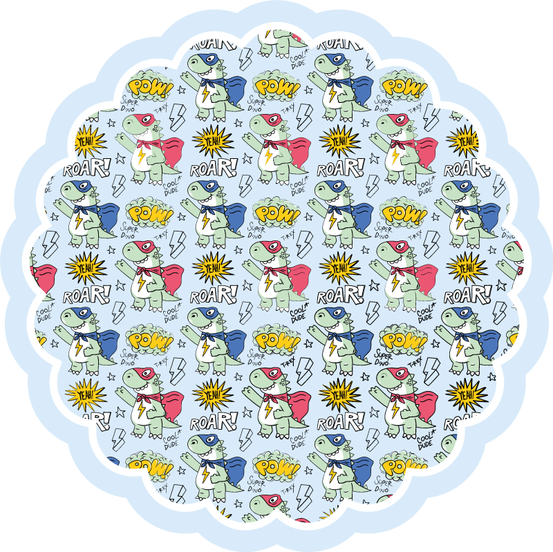 乙烯基地毯 儿童 超级英雄恐龙 - TenStickers