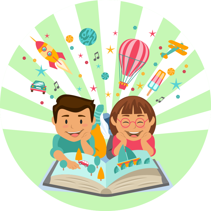 乙烯基地毯 儿童 想象阅读 - TenStickers