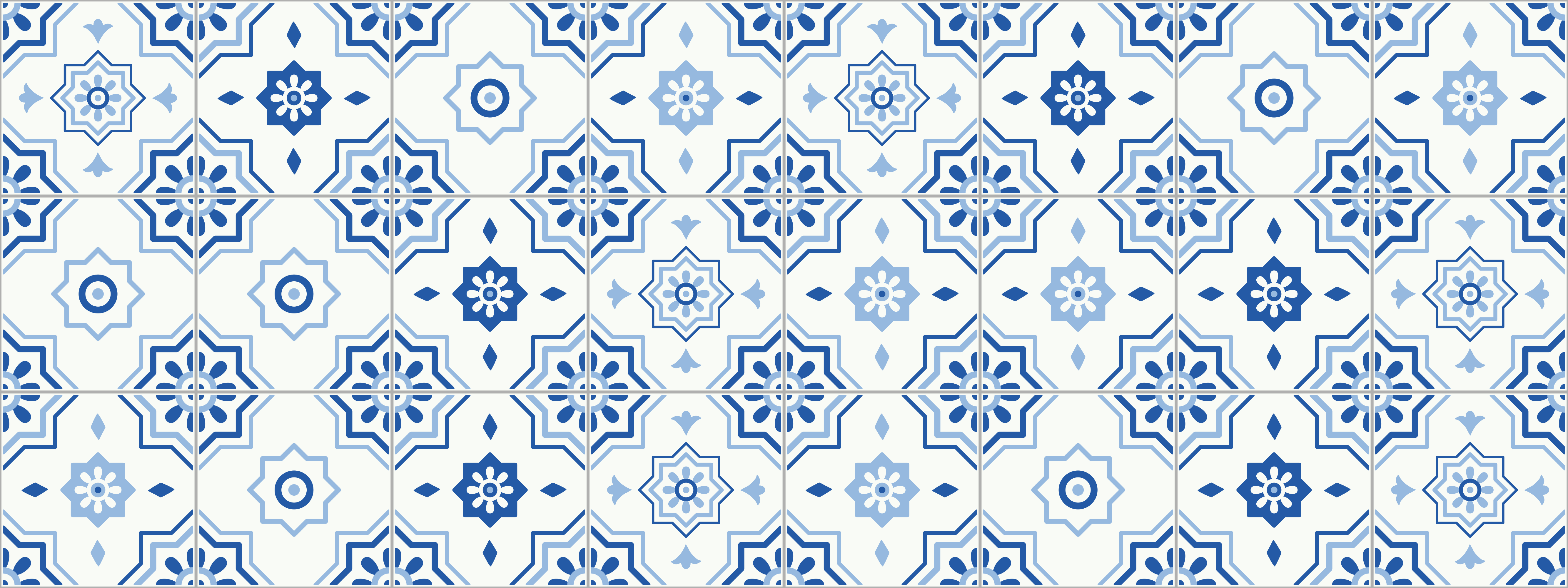 乙烯基地毯 几何瓷砖跑道 - TenStickers