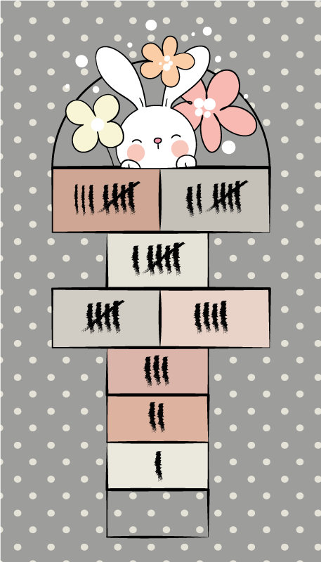 北欧兔子跳房子游戏垫 - TenStickers