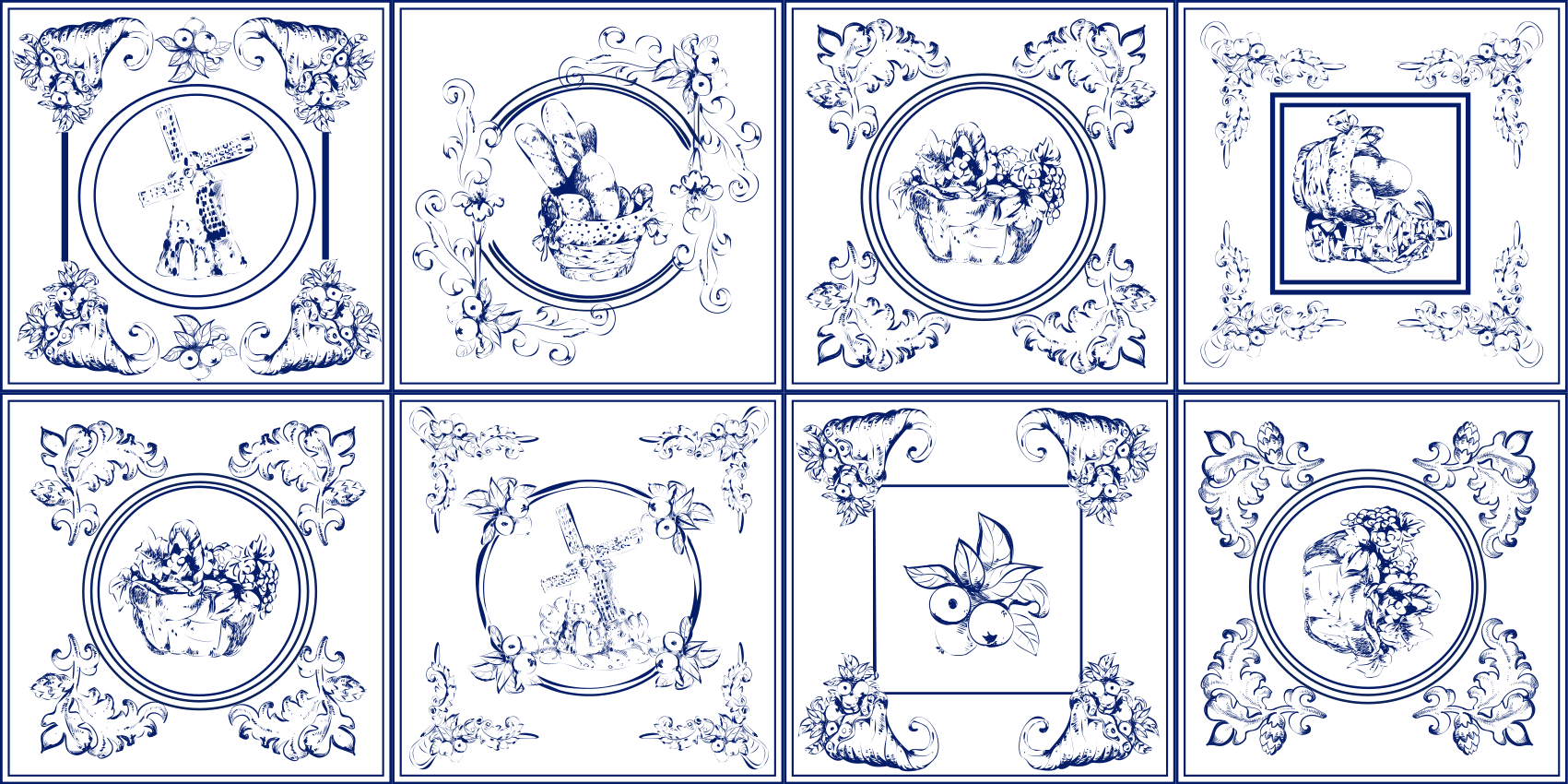 乙烯基地毯 瓷器优雅 - TenStickers