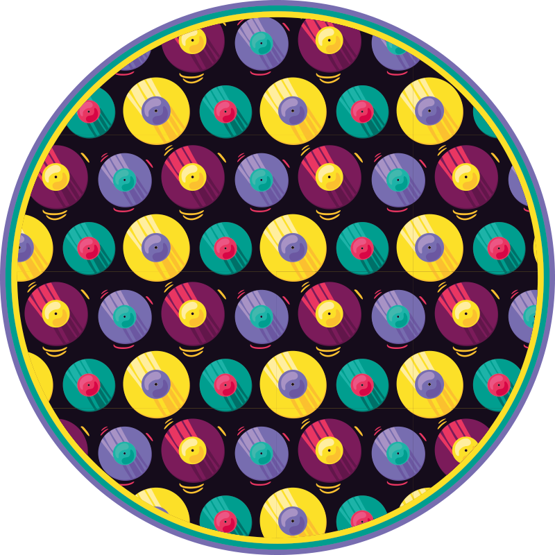 乙烯基地毯游戏 复古光盘组成 - TenStickers