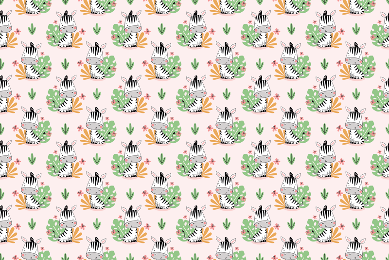 乙烯基地毯 斑马丛林图案 - TenStickers