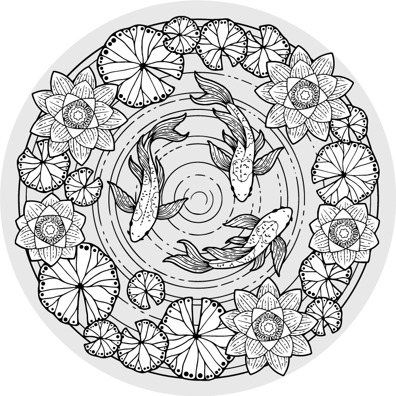 乙烯基地毯动物 锦鲤 鱼 宁静 - TenStickers