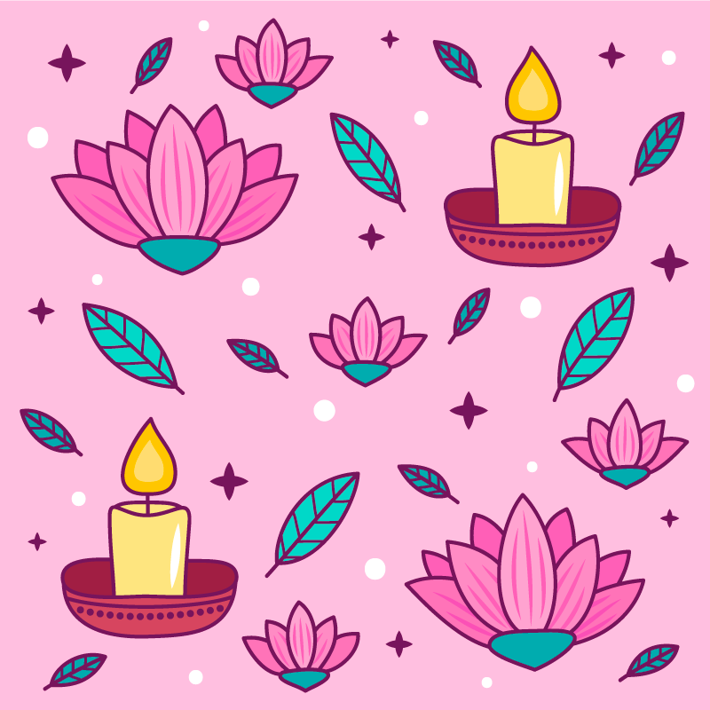 乙烯基花草地毯 莲花盛开的氛围 - TenStickers