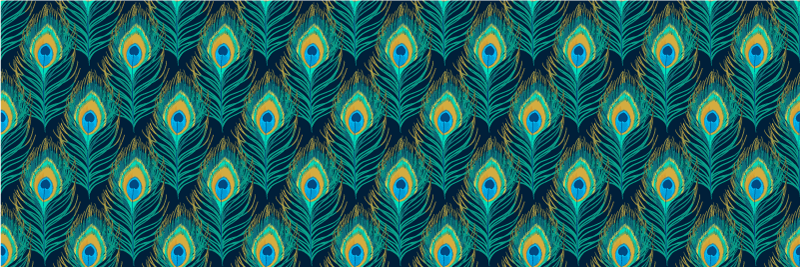 乙烯基地毯动物 孔雀羽毛优雅 - TenStickers