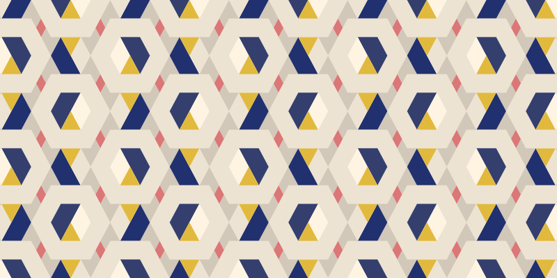 乙烯基地毯采用六角几何图案设计 - TenStickers