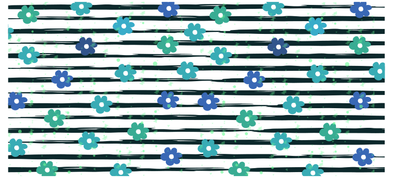 乙烯基厨房地毯 花卉条纹设计 - TenStickers