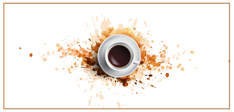 乙烯基厨房地毯 洒出的咖啡幻觉 - TenStickers