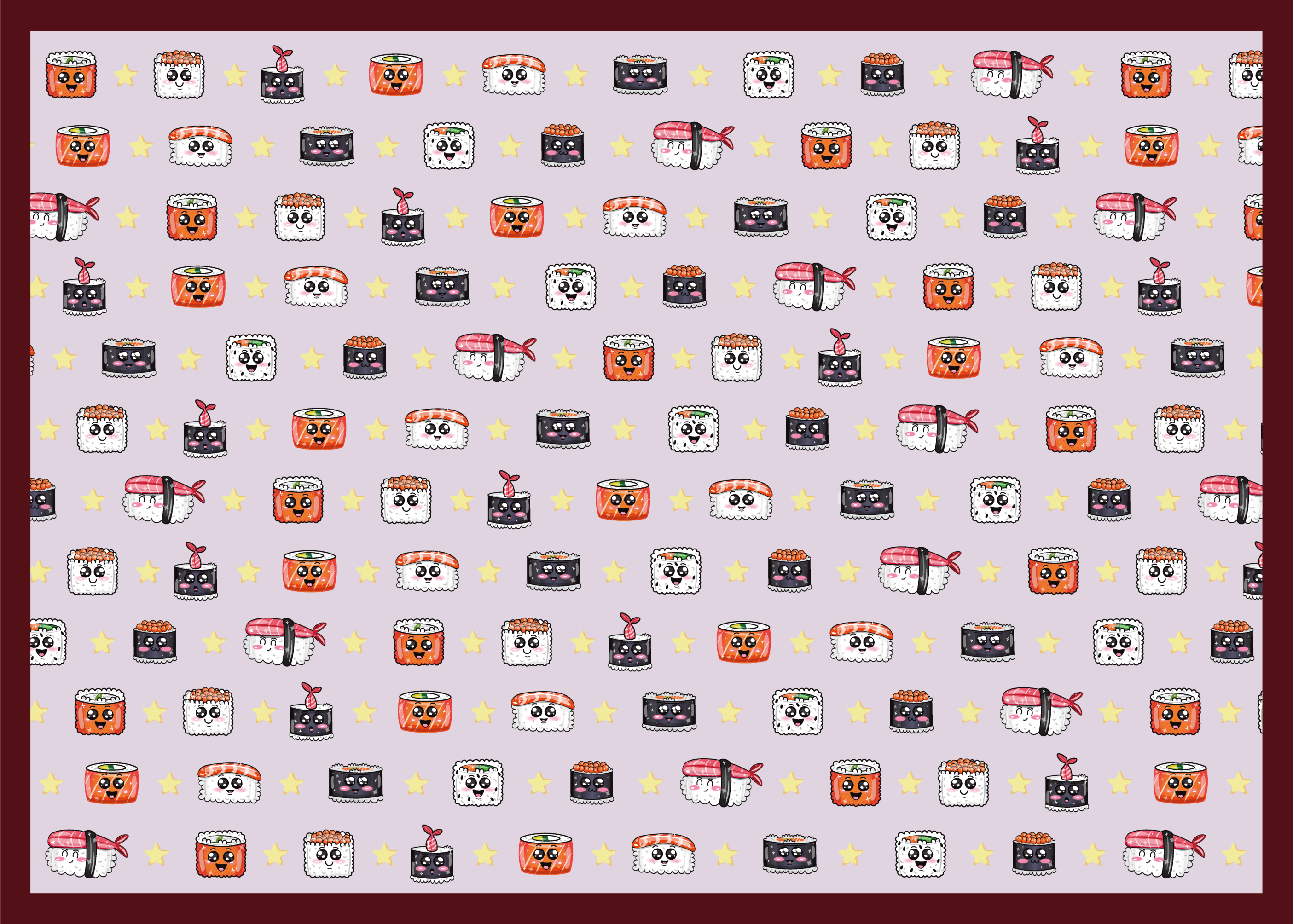 乙烯基地毯 儿童 寿司卡通图案 - TenStickers