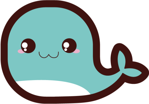 乙烯基地毯托儿所 可爱的鲸鱼插图 - TenStickers