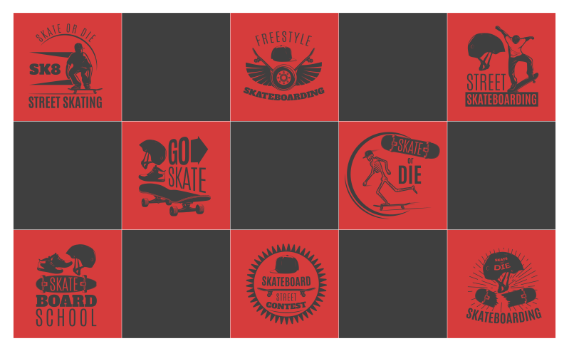 乙烯基地毯游戏 滑板主题 - TenStickers