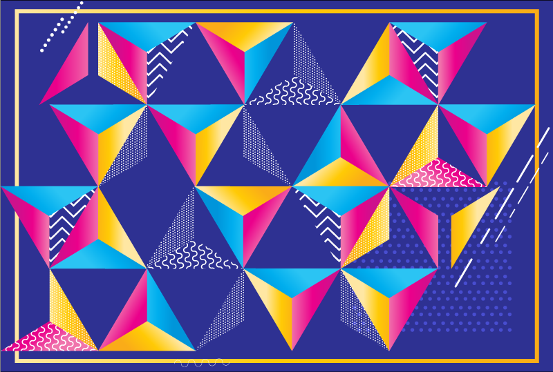 乙烯基地毯几何色彩形状的活力 - TenStickers