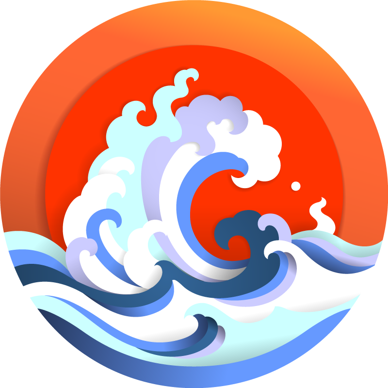 天然乙烯基地毯 海洋波浪圈 - TenStickers