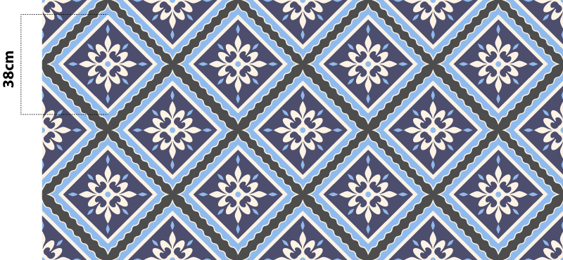 乙烯基厨房地毯瓷砖花卉图案 - TenStickers