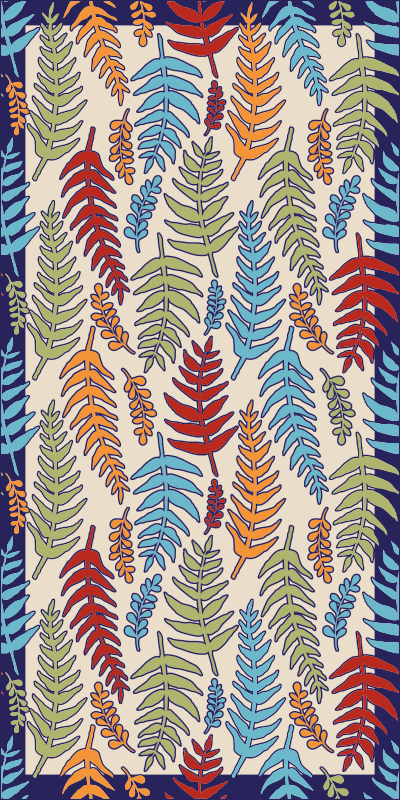 鲜艳的色彩留下花卉乙烯基地毯 - TenStickers